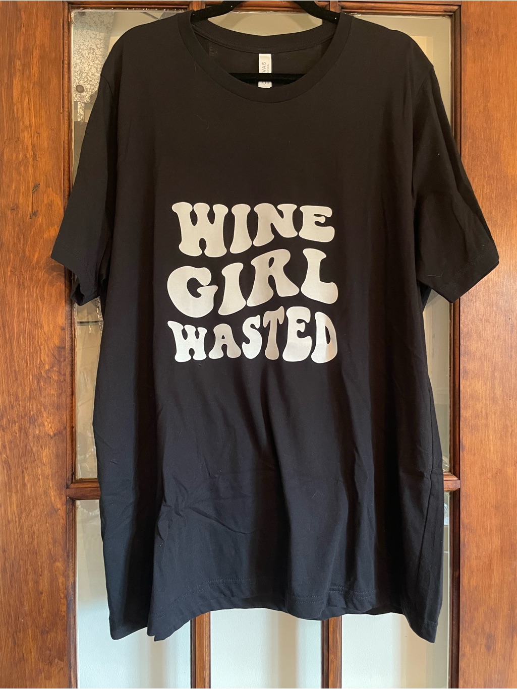 Bella Canvas Black Graphic Tee Wine Girl